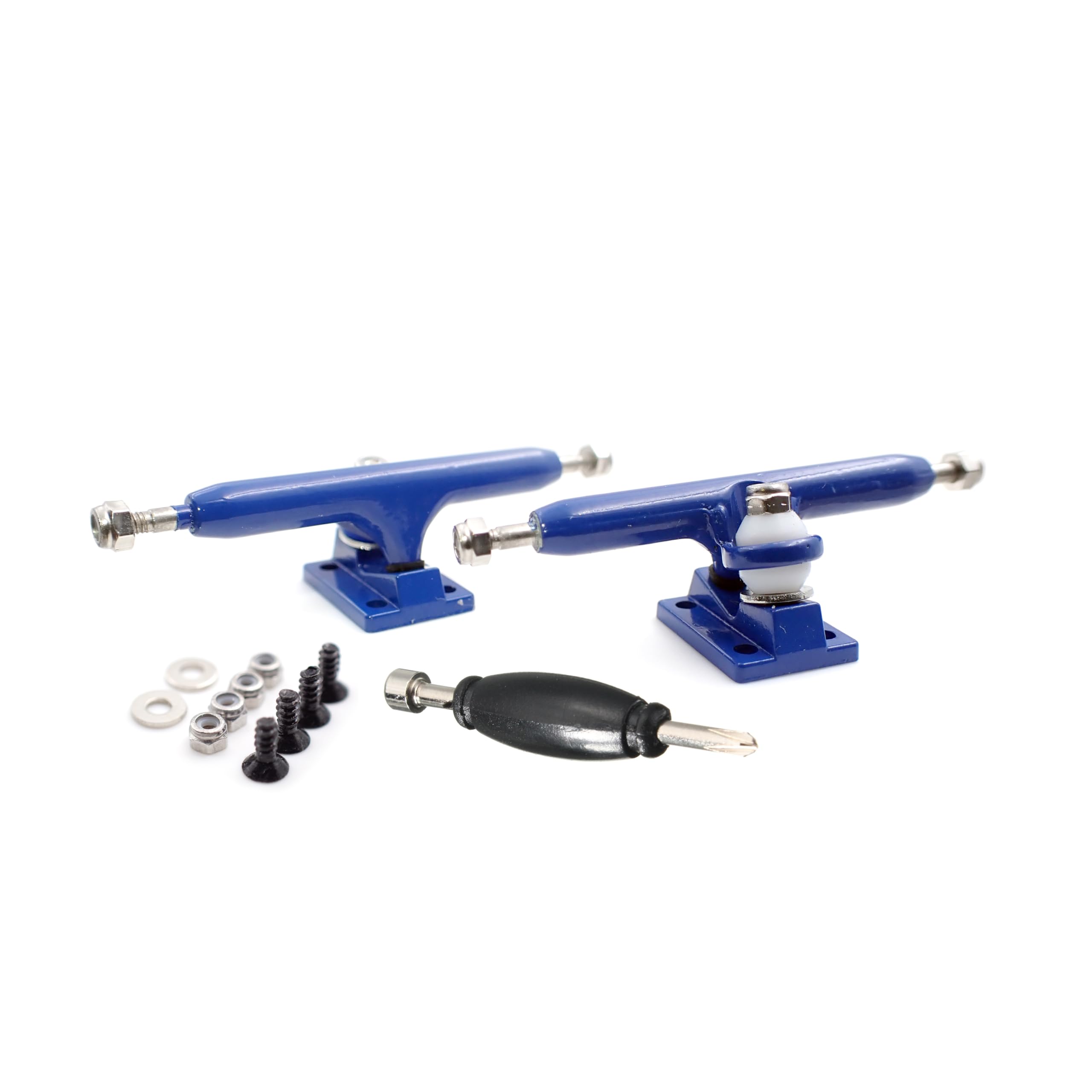 SPITBOARDS® 36 mm Fingerboard Pro Trucks by, Real Lock Nuts, Rubber Urethane Bushings, Optimised Hanger, Width 36 mm, for Fingerboard Tuning and Assembling (Dark Blue)