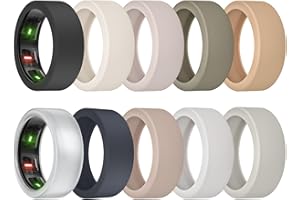 MAKCPOIMER 10 Pack Ring Cover for Oura Ring Gen 4/3, Silicone Protector for ULTRAHUMAN Ring AIR Working Out Accessories Men Women (All 10 Colors-5, S (6/7/8/9/10/11))