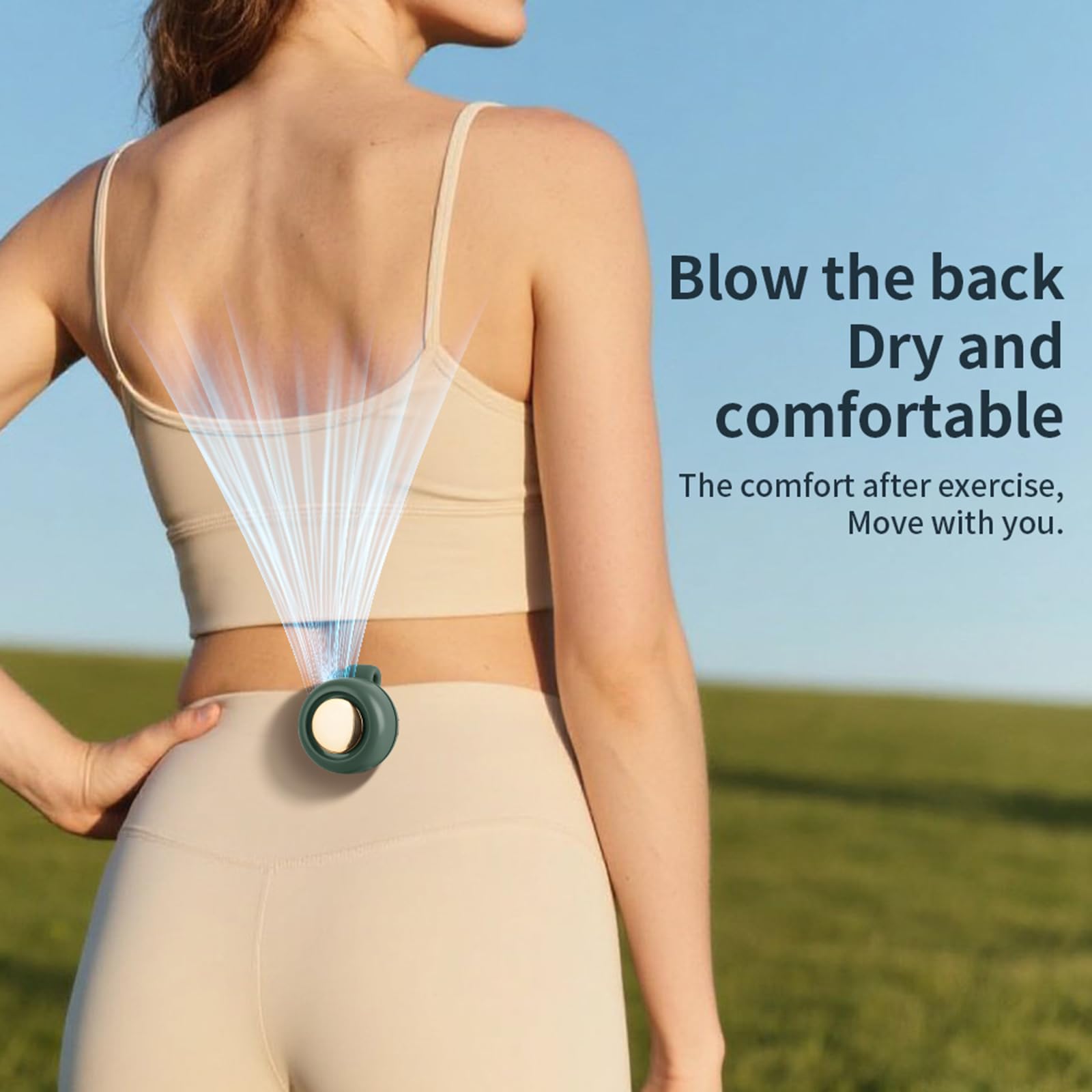 Cowenhey Portable Bladeless Fan, 3 Speed Silent Mini Whirlwind Fan, Hands-Free Wearable with Waist Clip for Office/Travel/Outdoor, USB Rechargeable Personal Cooling (White)