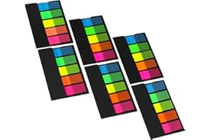 ANDOCA Page Flags Markers Assorted Color, 600 Pages Total, 0.47x1.73 Inch Standard Flag Tabs, Easy to Post, 6 On-The-Go Dispensers/Combo Pack