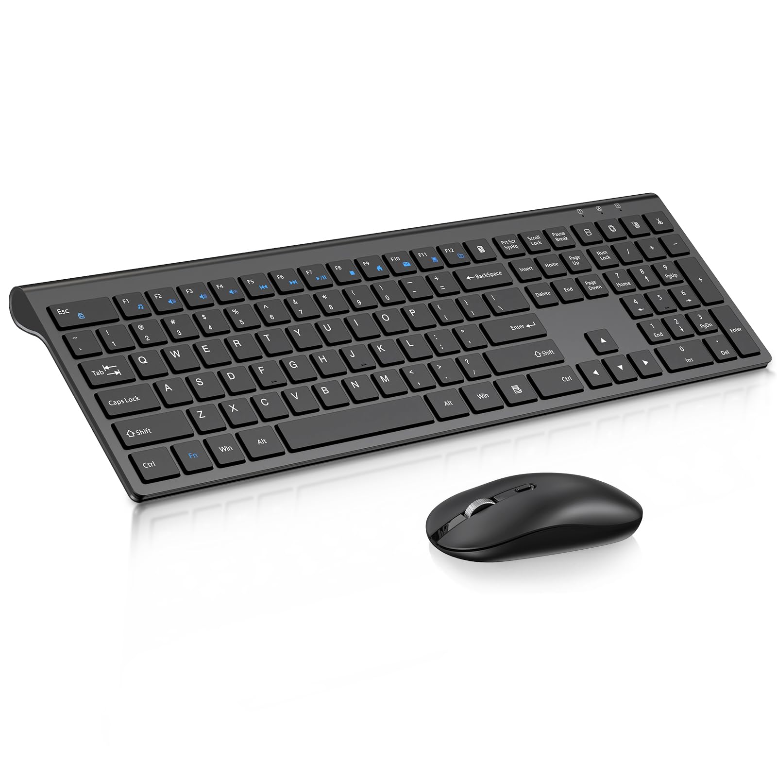 Photo 1 of cimetech Wireless Keyboard and Mouse Combo, 2.4G USB Full Size Wireless Computer Keyboard and Adjustable Mouse for Computer/Laptop/PC/Mac/Windows - Black