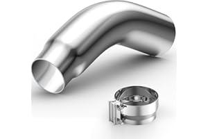 4 inch Diesel Exhaust, Exhaust Pipe Tip Elbow with a Clamp. 4'' Inlet 6'' Outlet 23'' Long chrome exhaust tips