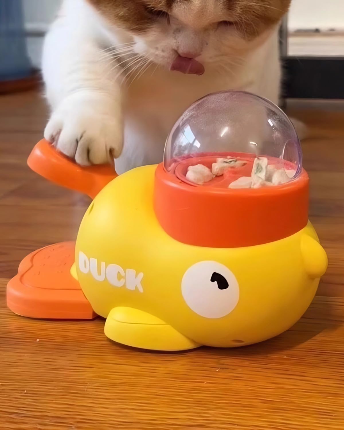 Photo 1 of Cat Puzzle Treat Dispenser, Puzzle Feeder Dog Treat Dispenser Toy, Duck Pet Feeder, Slow Feeder Dog Bowls, 3 Sizes of Lids, Duck Treat Dispenser, IQ Training and Exercise for Cats and Dogs