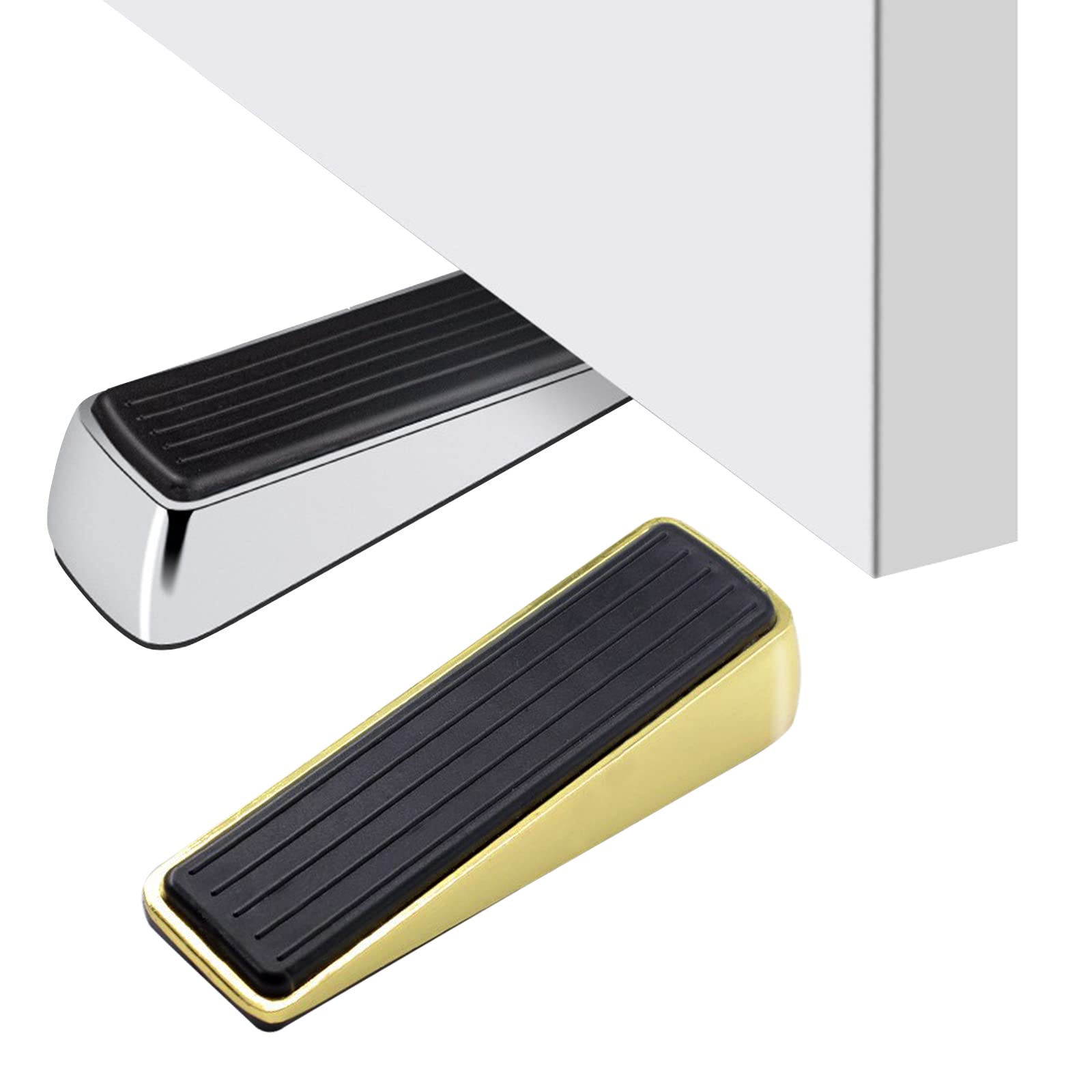 Door Stoppers Rubber Stop Stopper Wedge Stops Holder Doorstop Floor Wall Security Protector, 2 Pack Kirsite