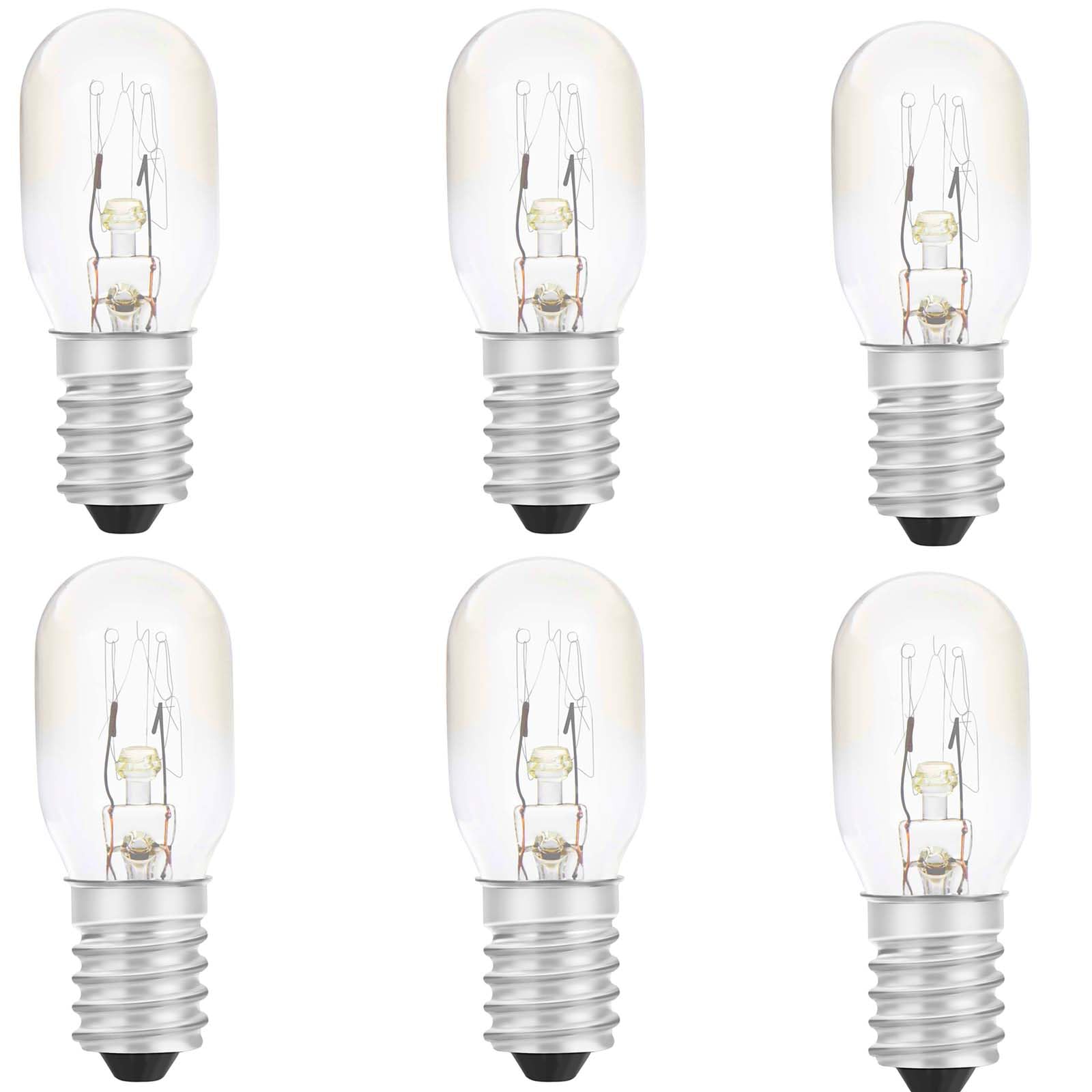 15W Scentsy Light Bulb Warm White 2700K, E14 Small Screw Oven Salt Lamp Bulb, T20 Tubular Incandescent for Pygmy Sewing Machine Light Fridge (6-Pack)