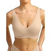 COMFELIE Women Plunge No Underwire Bra Deep V Seamless Supportive Bras Buttery Smooth Comfort Soft Bralettes Underwear