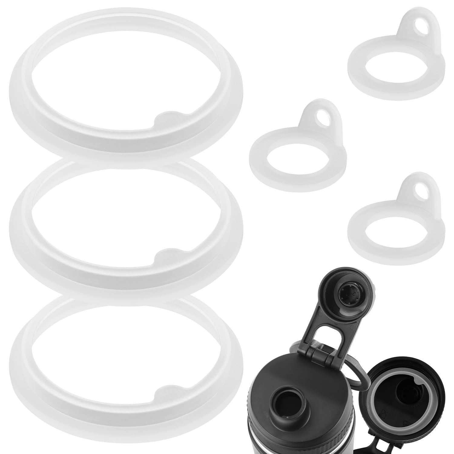 Photo 1 of Tinoaly 6pcs Gasket Replacement for TAKEYA Actives, Silicone Sealing O Ring Leak-Proof Water Bottle Lid Seal Parts Compatible with 18oz, 22oz, 24oz, 32oz, 40oz Water Bottles