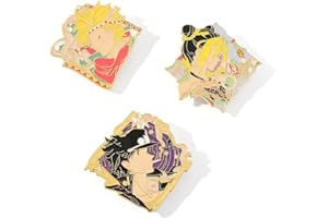 FUNBOAT JJBA JoJo Anime Enamel Pins - Jotaro Jolyne Joseph Cosplay Brooch - Christmas Gifts for Kids Girls Teens Women Men