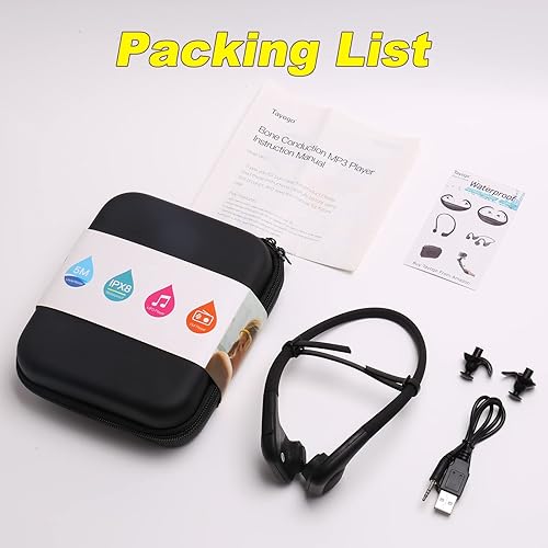 Tayogo Bone Conduction Headphones Swimming, IPX8 8GB Waterpoof Mp3