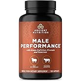 Ancient Nutrition Organ Supplements for Men, Grass-Fed and Wild Organ Complex Capsules, Liver, Prostate, Pancreas Supports Male Performance, Healthy Aging, 180 Ct