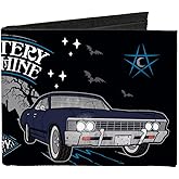 Wallet Bifold Canvas Scoobynatural Mystery Machine Baby Impala Scene Black