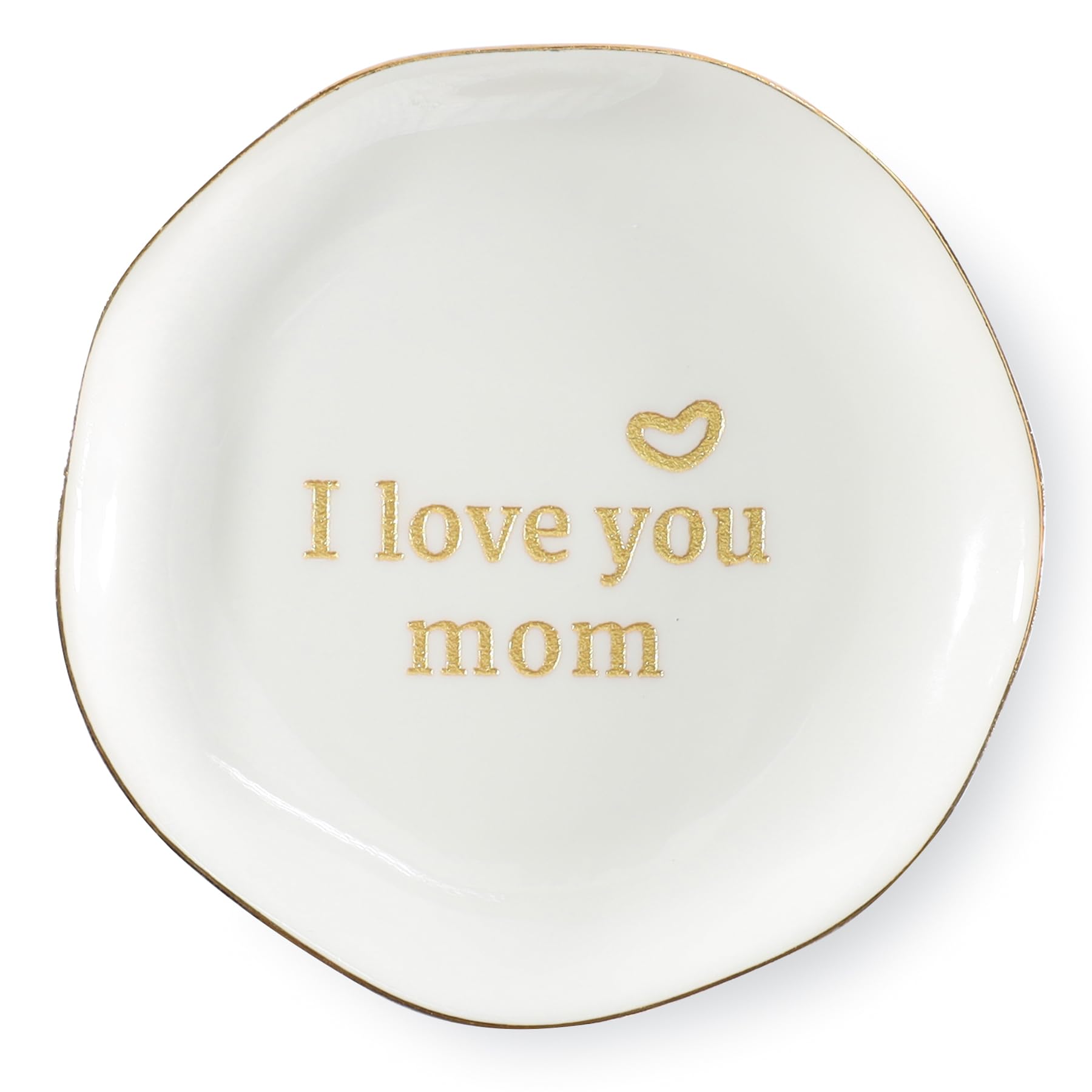 HOME SMILE I Love You Mom Ring Dish Jewelry Tray-Mother's Day Birthday Gifts for Mom-Best Gifts for Mother Who Have Eveything-Valentine's Day for Mum Unique