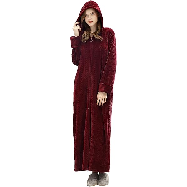 navy blue dress for baby girl ZFSOCK Zip Up Style Dressing Gown Bathrobe Unisex For Men and Women Ma main image 0