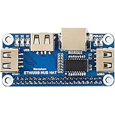 Waveshare Ethernet/USB HUB Module Compatible with Raspberry Pi with One RJ45 Ethernet Port and Three USB Ports