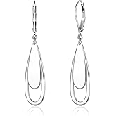ALEXCRAFT 925 Sterling Silver Dangle Earrings for Women, Trendy 14K Gold Plated Drop Dangle Earrings Jewelry Hypoallergenic Teardrop Leverback Dangling Earring