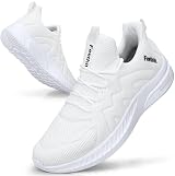Feethit Men Running Shoes Breathable Lightweight Training Trainers White UK 9.5