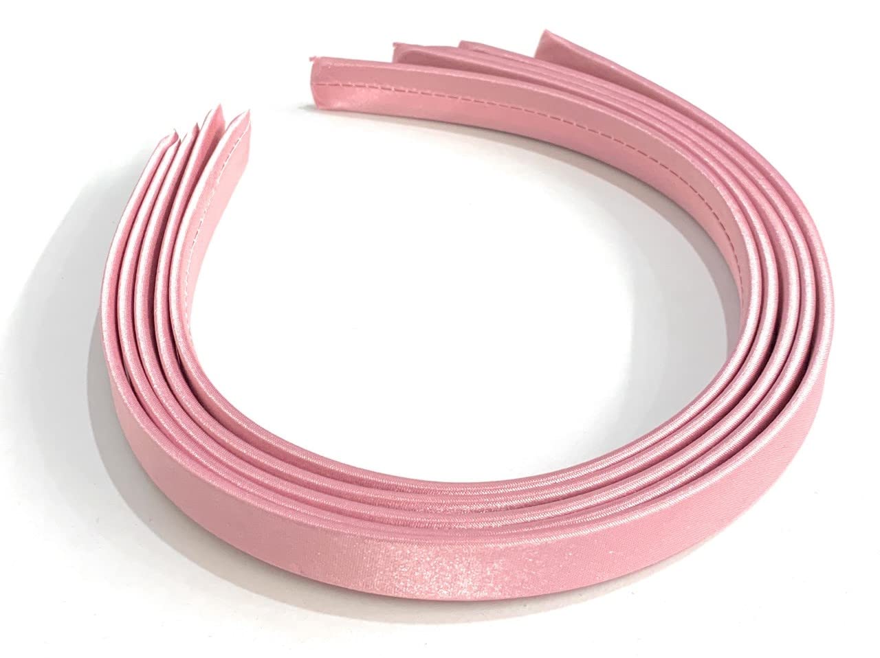 5 x 15mm Thick Plain Satin Headbands Pack School Girls Alice Hair Band DIY Headband Set UK (Dusty Pink)