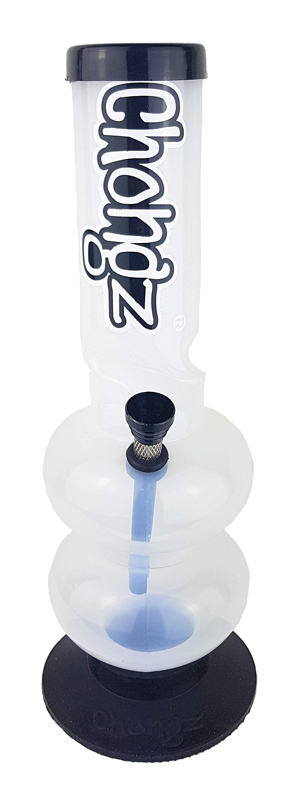 Chongz Acrylic 30cm “Snug Slacks” Ice Twist Double Bubble Bong, Made from high Quality 3mm Acrylic Construction, Lightweight and Shatter-Resistant (White)