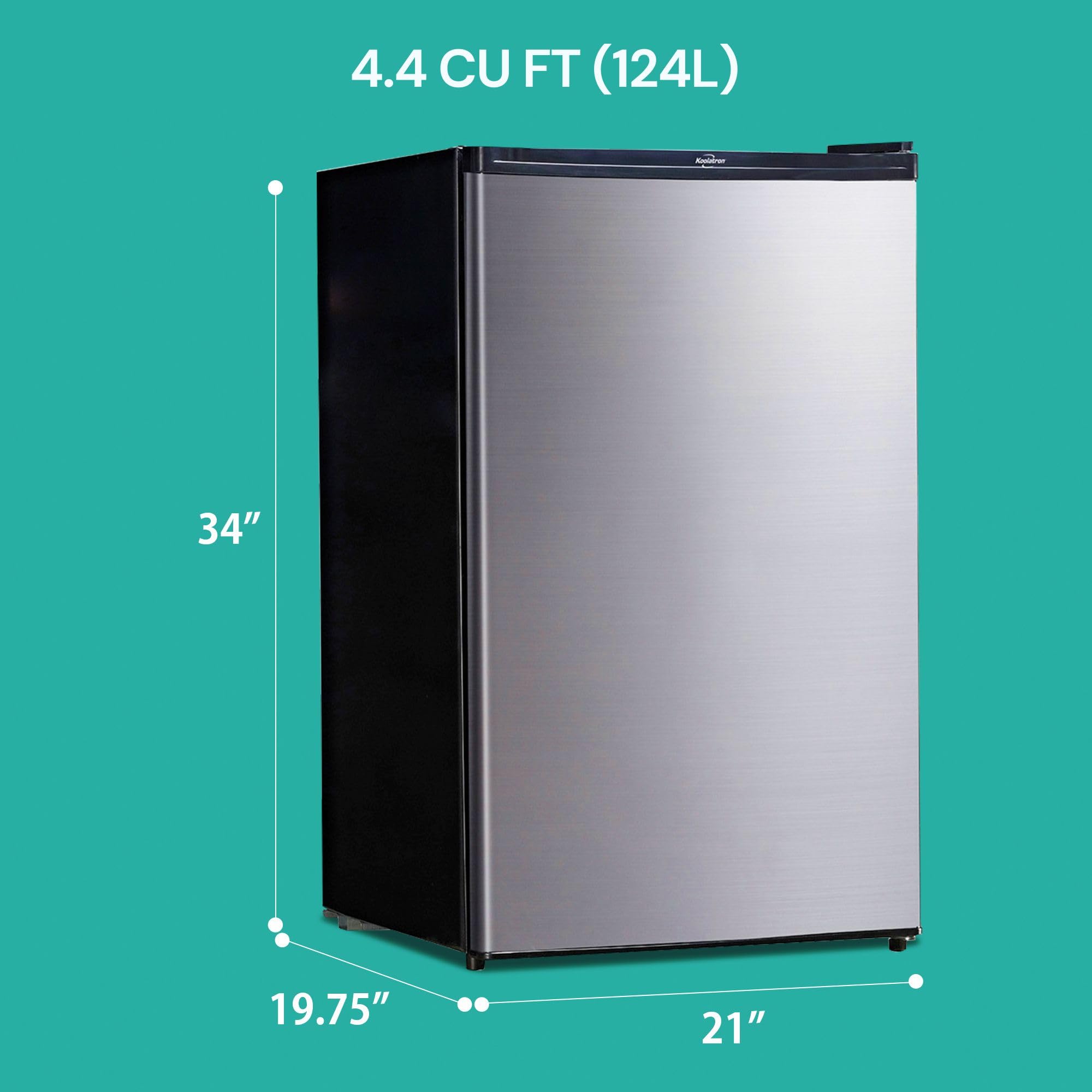 Koolatron Refrigerator - Fridge With Freezer For Kitchen, Bedroom, office, Dorms, Cool Storage For Wine, Beverages, Compact Free Standing, Neveras Pequeñpara, 4.6 Cubic Feet Capacity, White