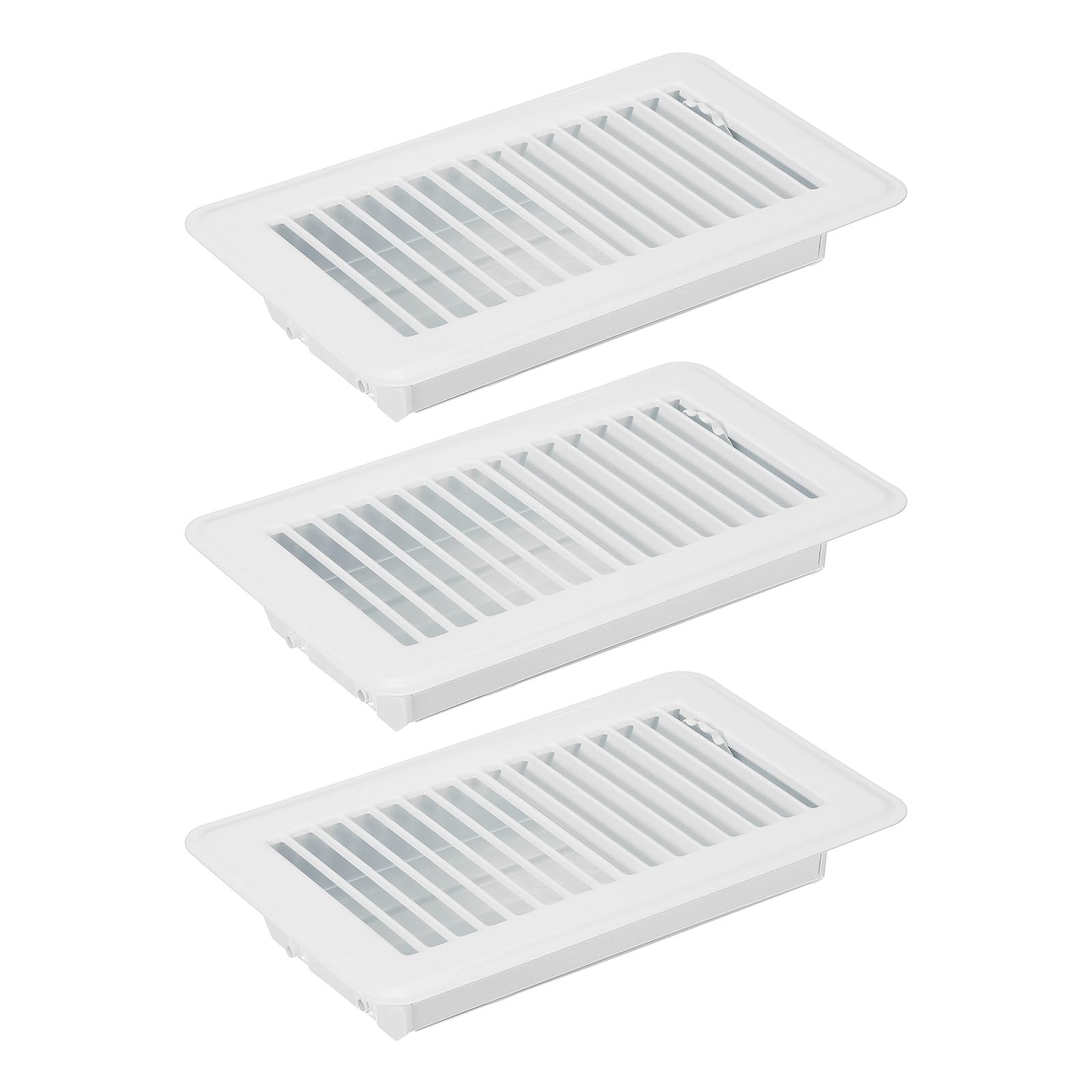 PATIKIL 8 x 4 Inch Floor Register, 3pcs Heavy Duty Air Vent Cover Steel Adjustable Decor Vents Easy Adjust Floor Grates for Sidewall Home Office, White