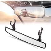 KEMIMOTO UTV Rear View Mirror, 17 Inch Convex Wide Rear View Mirror | with Aluminum Housing and 2 Inch Clamp for Off Road Use, Compatible with Polaris RZR Can-Am Maverick Commander