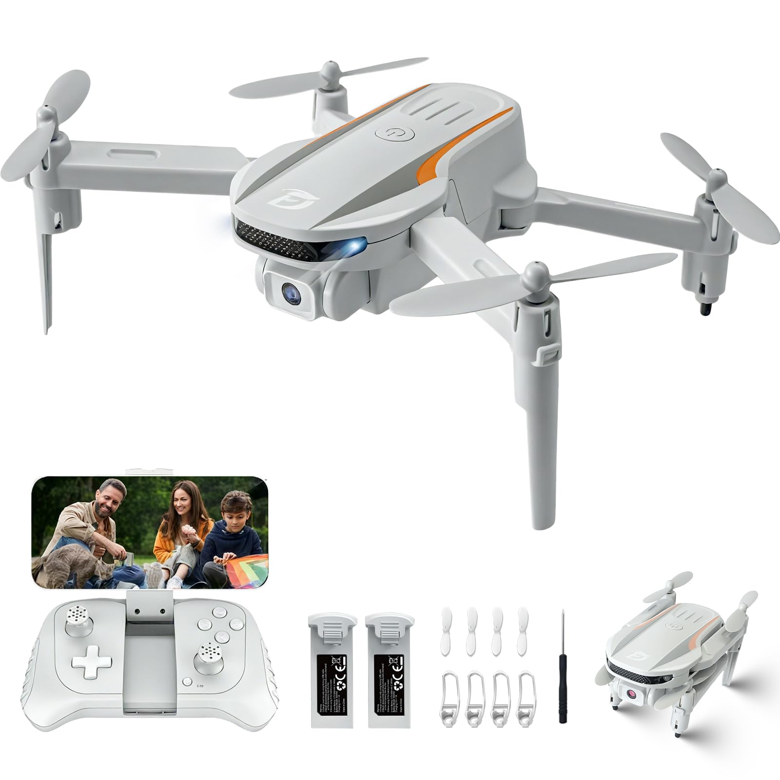 KGF Mini Drone with Camera,1080P HD FPV Foldable