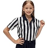 ChinFun Referee Shirts Black & White Stripe Ref Jersey Official Zipper Collar Umpire Uniform