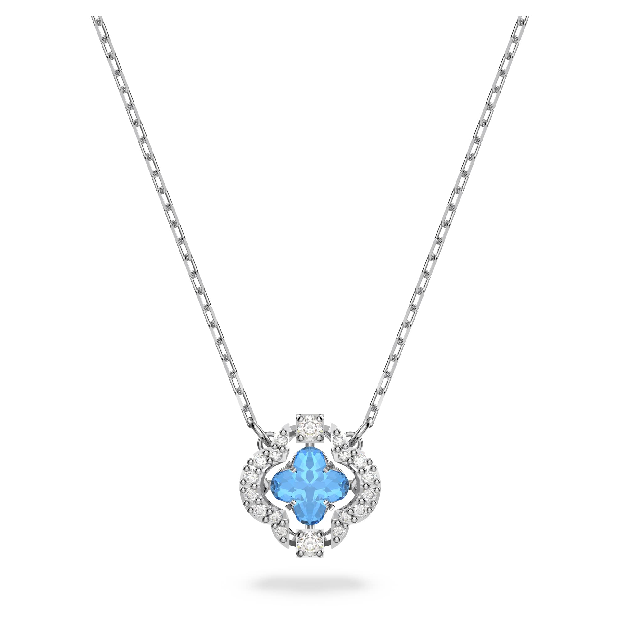 Swarovski Swarovski Sparkling Dance necklace, Blue, Rhodium plated