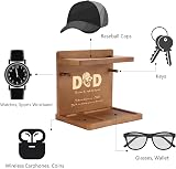 Sovyime Wooden Hat Stand Organizer Desk Rack Baseball Cap Storage Gift for Dad view 2