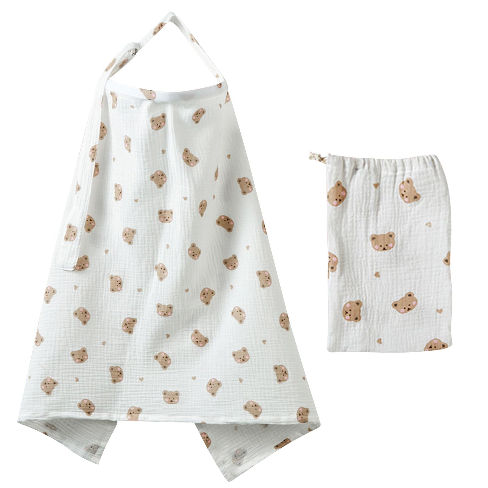 Breastfeeding Cover,Muslin Nursing Cover Up for Baby Breastfeeding,Soft and Breathable Breast Outdoor Feeding Cover for Mum (Bear)