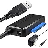 EYOOLD SATA to USB 3.0 Adapter, USB to SATA III Cable External Hard Drive Converter for 2.5 3.5 inch HDD/SSD Data Transfer Su