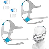 GLKTRS 2 Packs Replacement CPAP Headgear for AirFit F20 & AirTouch F20, Adjustable Strap CPAP Compatible with F20 Full Face Mask, 4 Stronger Magnetic Clips with 2 Straps (Without Mask)