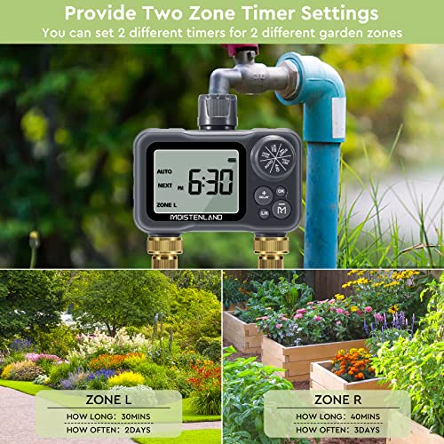Garden Hose Sprinkler Timer For 2 Zone Digital Sprinkler Controller With Pure Brass Inlet For Lawn Auto Faucet Timer Rainpoint Sprinkler Timer