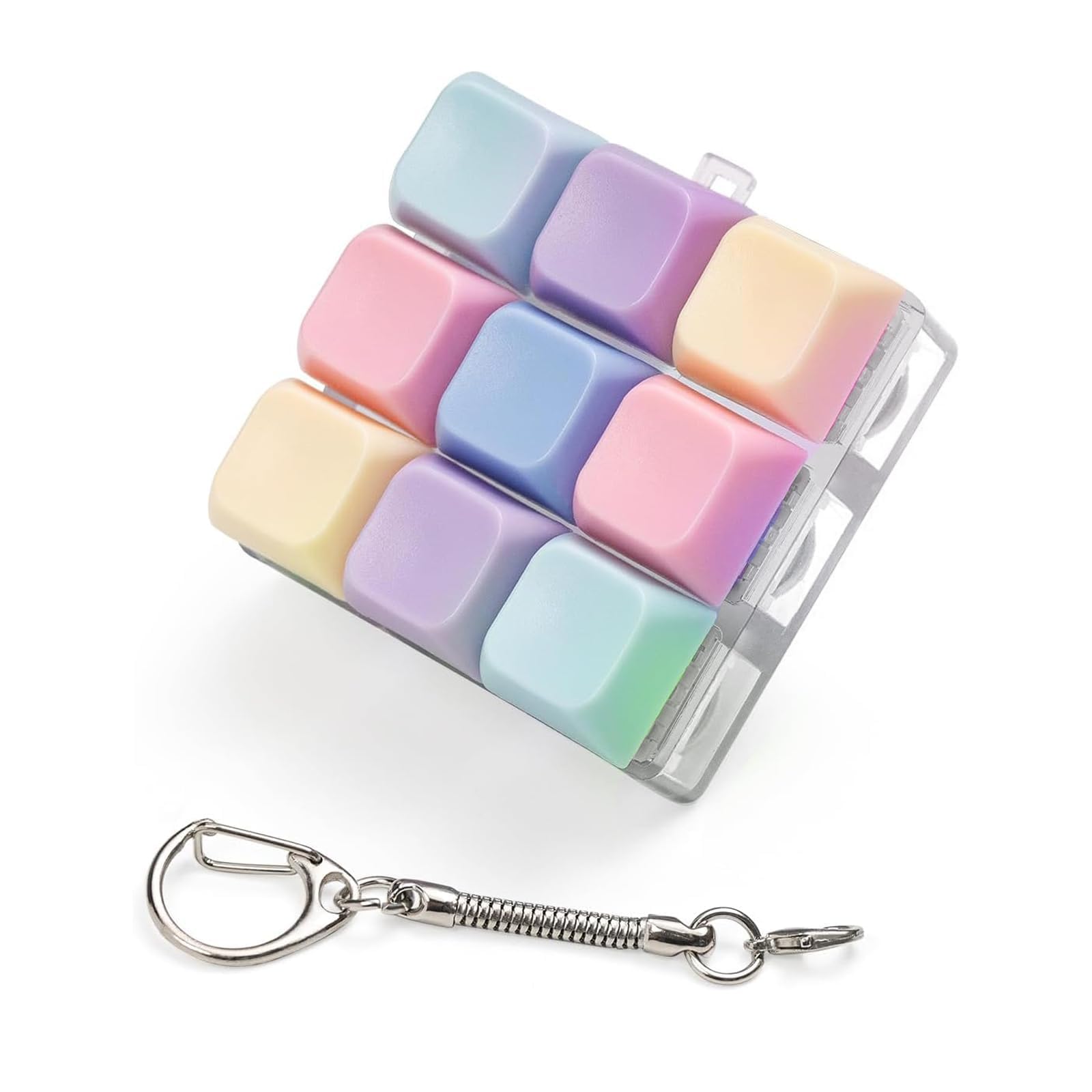 Keyboard Fidget Toy,9 Keys Keyboard Decompression Toys,Fidget Toys for Adults Kids,Colorful Design Keyboard Fidget Toy,Stress Relief Decompression Desk Toy for Home Office School,Portable Keychain