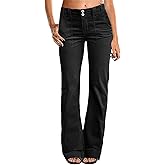 Flamingals Women's Wide Leg Pants for Women Mid Waist Dress Flare Straight Leg Corduroy Pants Work 31" Inseam Trouser