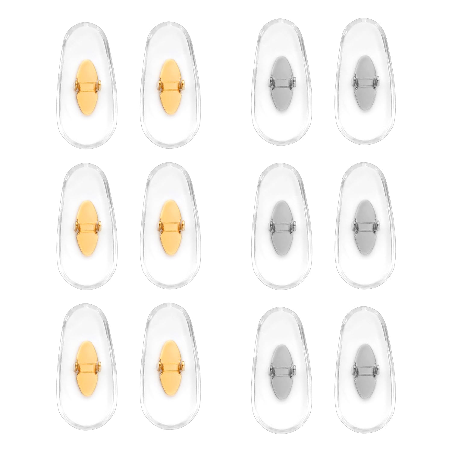 Photo 1 of 6 Pairs Replacement Nose Pads, Replacement Nose Pads for Ray Ban Clip-on Soft Nose Pads Sunglasses Repair Kits for RayBan Aviator RB3025 3026 RB3030 RB3211 RB3362 RB3625 (Gold+Silver)