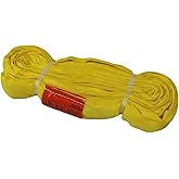 ATERET Powerlift Yellow Polyester Endless Round Sling - 8 Feet Length, 8,400 lb. Vertical Capacity, 16,800 lbs Basket - Heavy Duty Poly Lifting Sling
