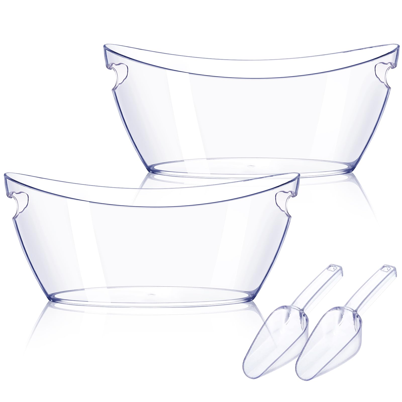 Photo 1 of ***(HEAVILY USED/MINOR DAMAGE/ MISSING SCOOPS)***Ice Bucket 2 PCS, Small Ice Buckets for Parties, Mimosa Bar Supplies Beverage Tub and Scoops for Champagne Beer Sparkling Wine Cocktails?5.5L) (Clear)