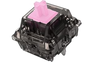 ZugGear Linear Switches Translucent Smokey L3 Switch with Gold-Plated Spring Smooth Creamy Pink Stem 5 Pins Linear Keyswitch for DIY Mechanical Keyboards (20pcs, DUROCK L3 Smokey Pink 65g)