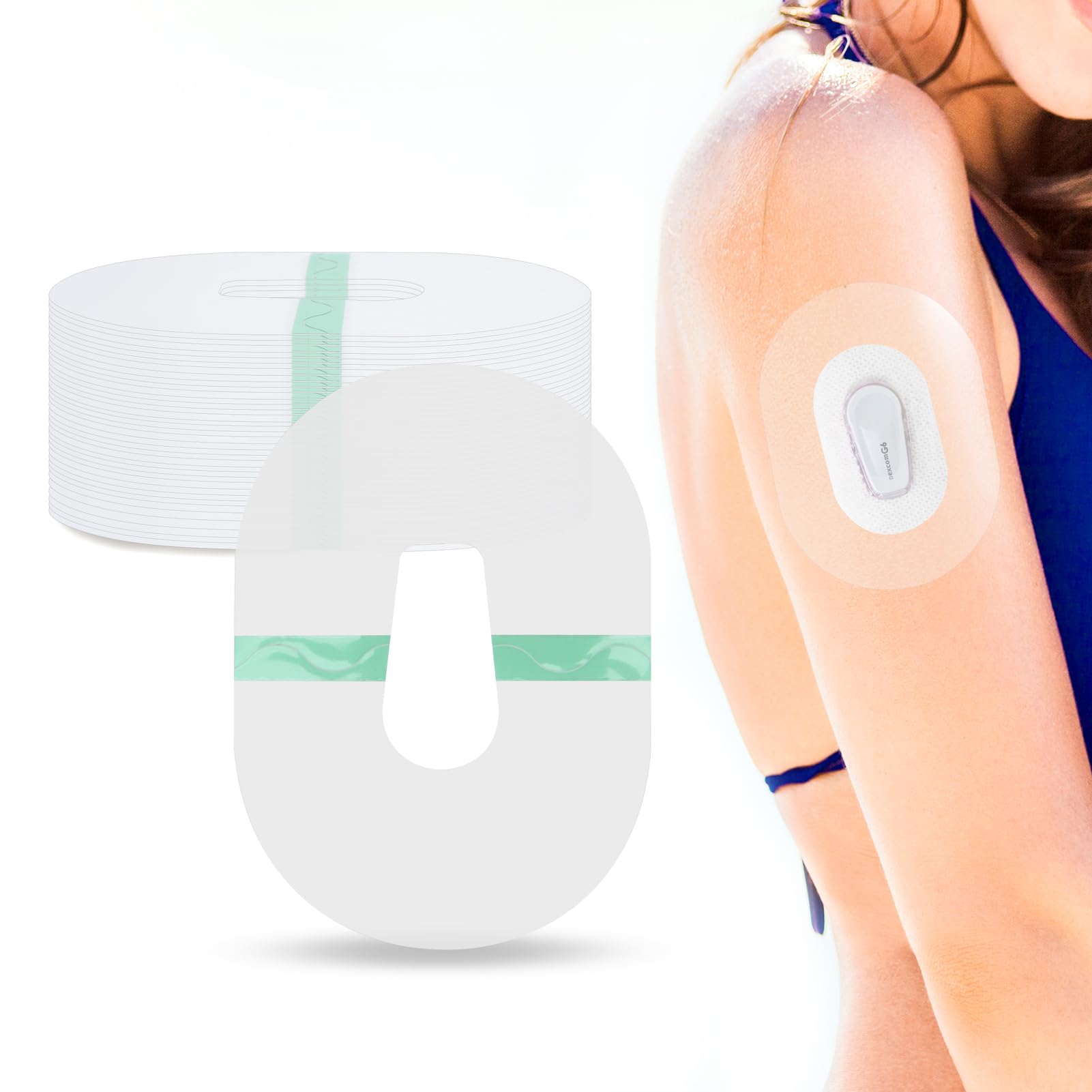 YOUSHARES Dexcom G6 Patches 40 Packs - Waterproof Dexcom G6 Sensor Covers Continuous Glucose Monitor Patch, Skin-Friendly CGM Patch Protection for 14 Days (Transparent)