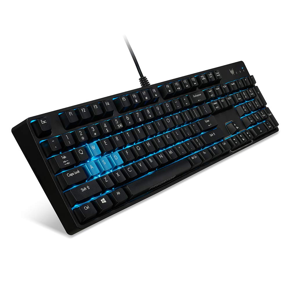 Acer Predator Aethon 300 Mechanical Gaming Keyboard: Cherry MX Blue Switches - 100% Anti-Ghosting - 104 Key Teal Blue Backlight with 10 Lighting Effects