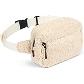 Choco Mocha Fuzzy Fanny Pack for Girls Kids Fanny Pack 6-8 Girls Fleece Belt Bag Ages 8-12 Toddler Fannys Packs Christmas Gifts, Cashmere Beige