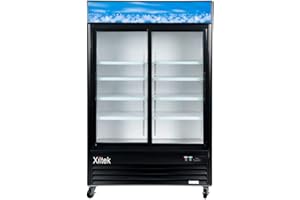 Xiltek New 53" Commercial Merchandising Sliding Glass Door Refrigerator