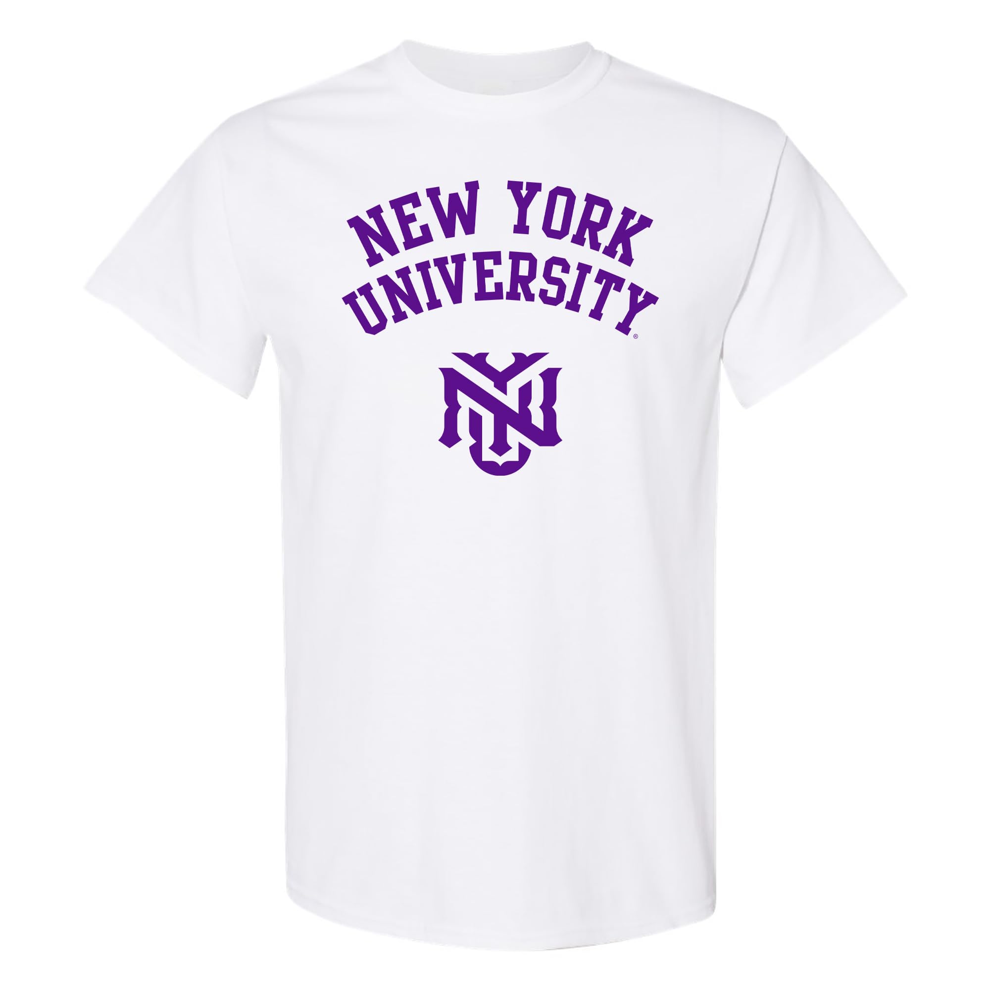 UGP Campus Apparel AS1008 - New York University Violets Arch Logo - Sports Team T Shirt - 3X-Large - White Image