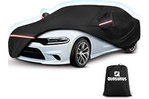 Q QUNSUNUS for Dodge Charger Car Cover Waterproof All Weather, 6 Layers Car Cover Waterproof All Weather 210D Windproof Fit for Dodge Charger 2006-2023