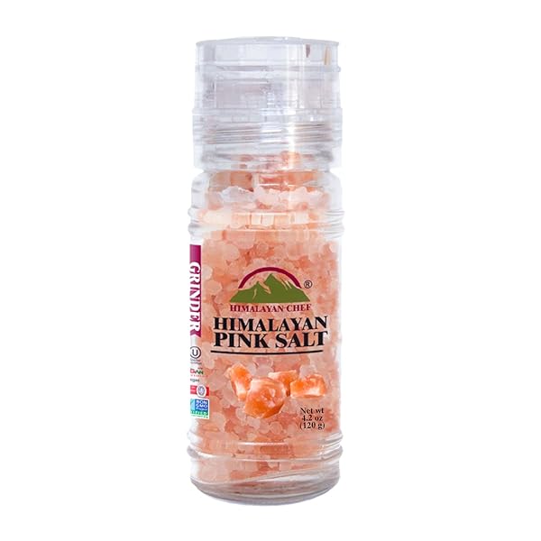 HIMALAYAN CHEF PINK SALT COARSE REFILLABLE GRINDER, 4.2 OUNCE (PACK OF 1)