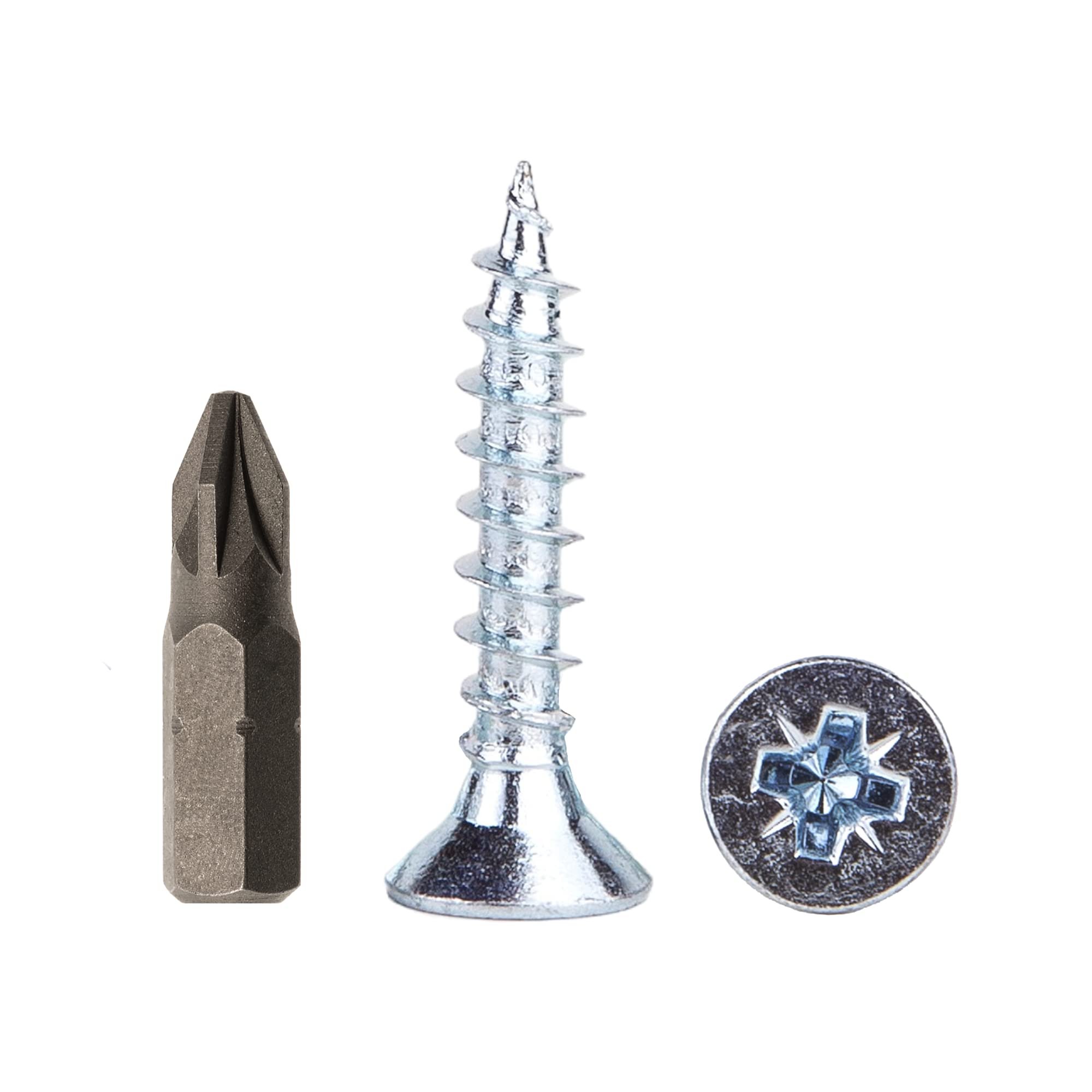 (Pack of 300 pcs) Zinc Plated Steel 5.0 x 25 mm Wood Screws, Chipboard Screws, Universal Pozi-Drive Screw, PZ Fully Threaded, Pozidriv Countersunk Head (300, 5.0 x 25 mm)