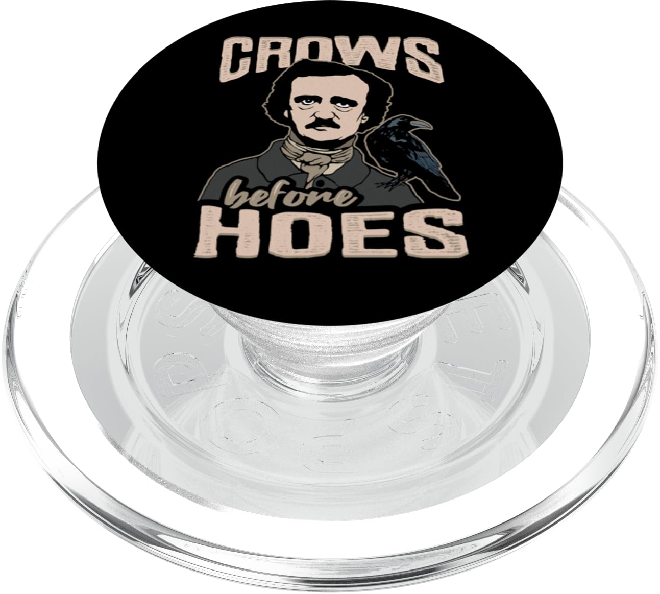 Edgar Allan Poe Crow Crows before hoes Design for Book Nerd PopSockets PopGrip for MagSafe
