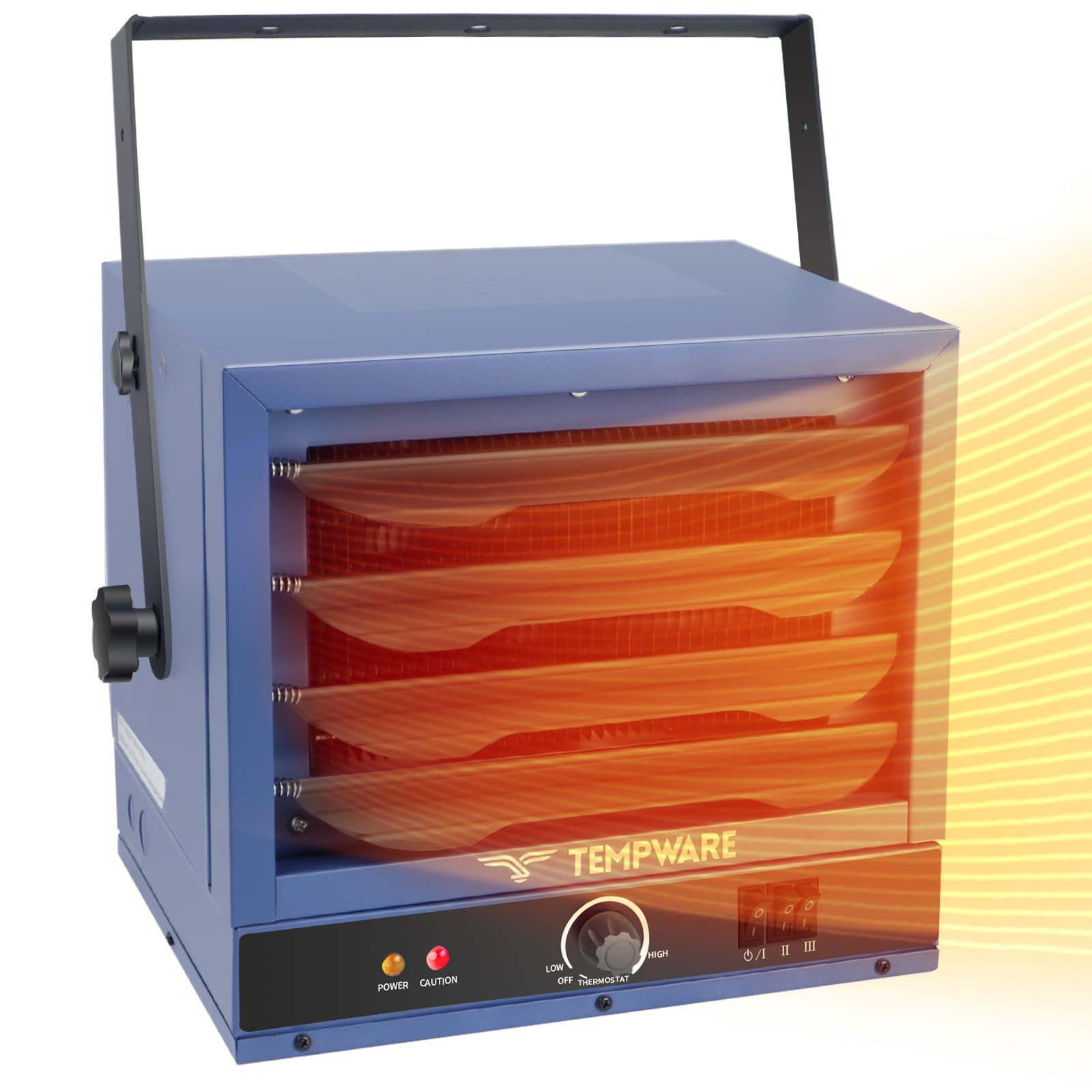 TEMPWARE Electric Garage Heater, 5000-Watt Ceiling Mount Shop Heater with 3 Heat Levels, 240-Volt Hardwired Fan-Forced, Ideal for Workshop