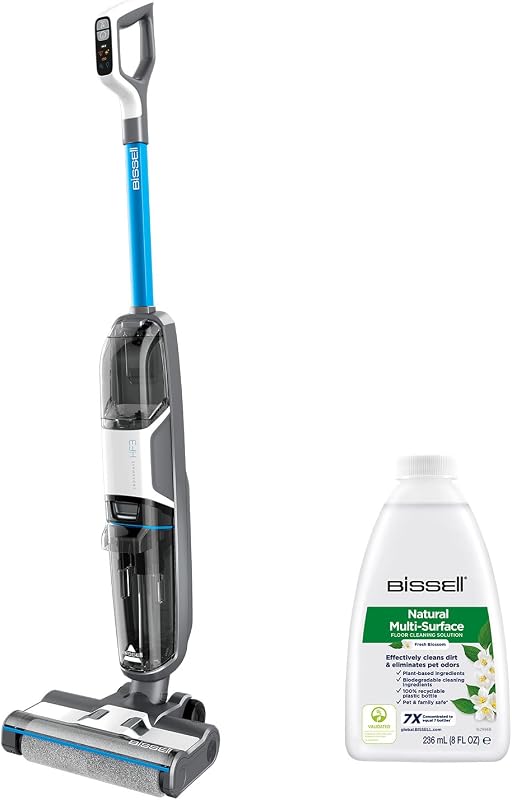 Bissell crosswave hf3 sem fio | lavadoras de piso úmido e seco para pisos duros | aspirar, esfregar e secar | sem fio | para pisos duros | 70db | preto/branco/azul bosanova | 3598n
